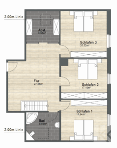 Grundriss WE hinten OG