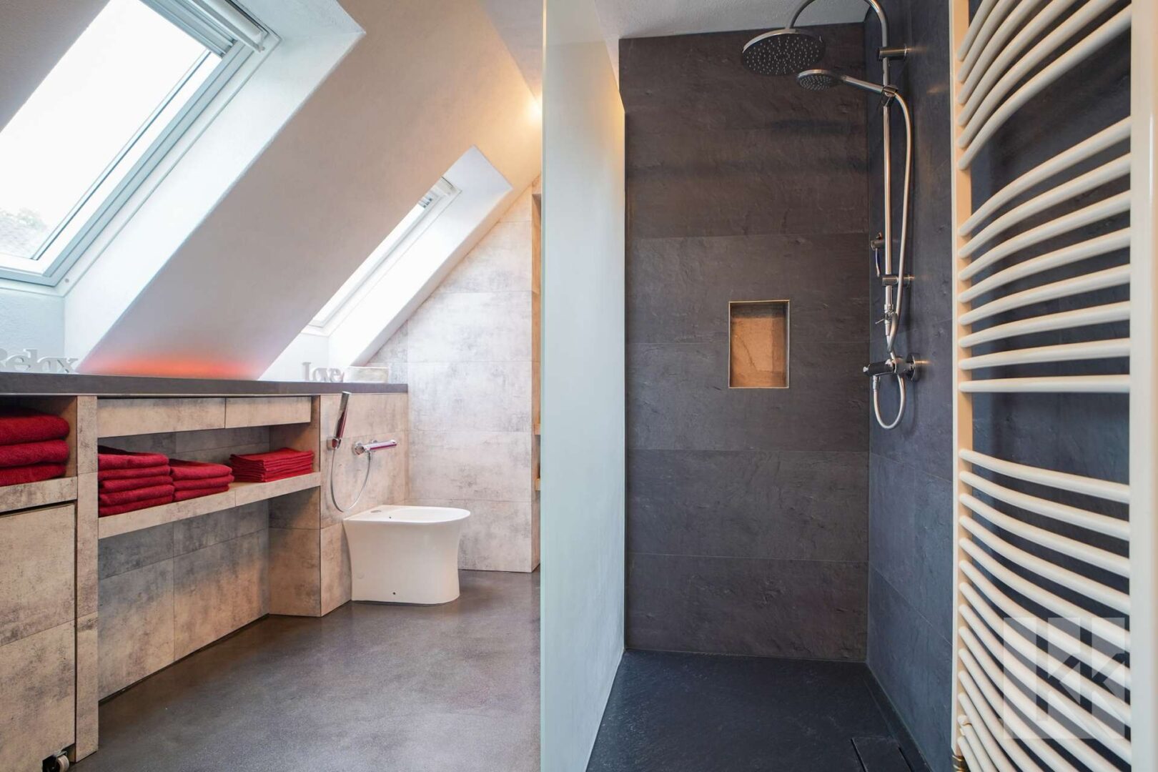 ...Dusche im Obergeschoss