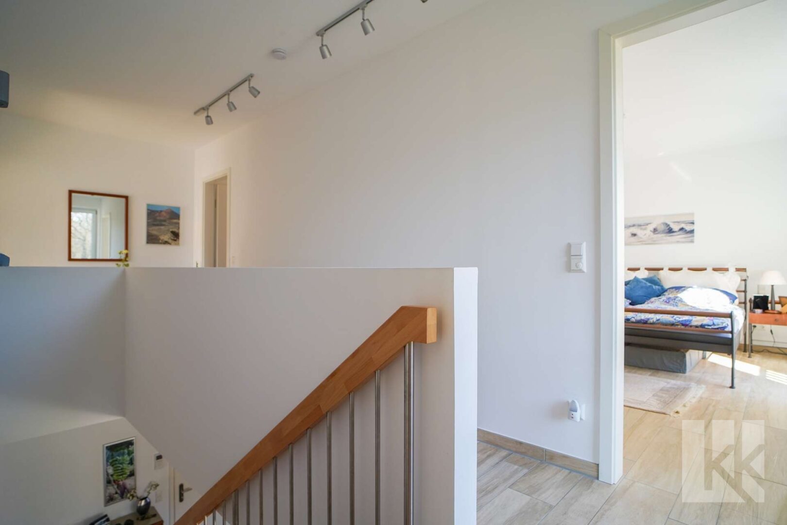 Der Flur verbindet die Zimmer im Obergeschoss