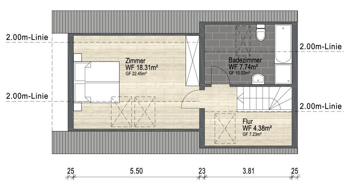 Grundriss Hinterhaus Dachgeschoss