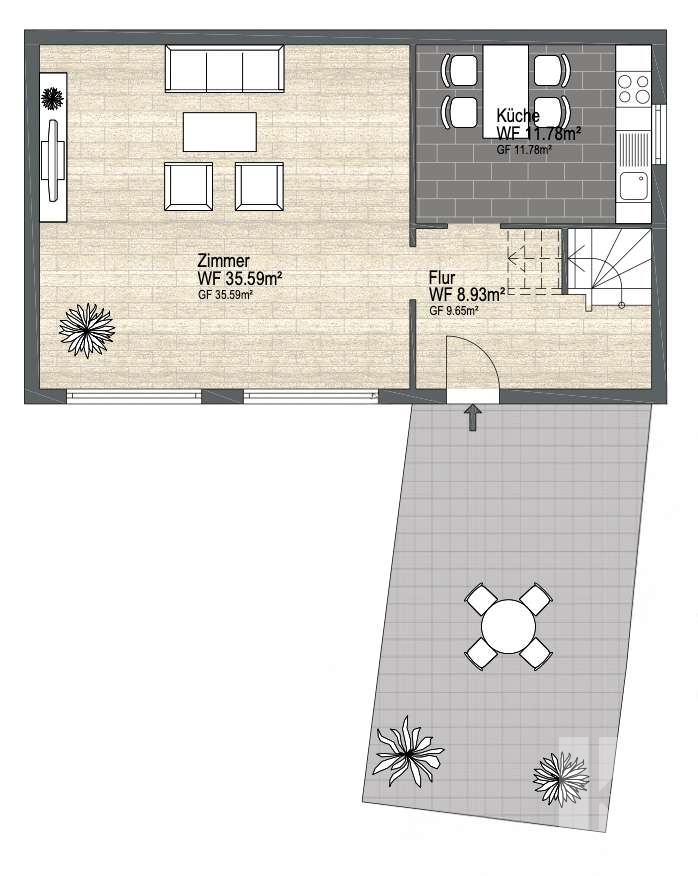 Grundriss Hinterhaus Erdgeschoss